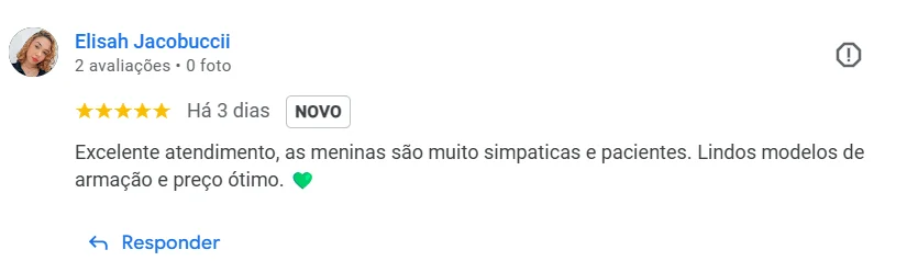 Avaliação de Elisah Jacobuccii no Google – 5 estrelas