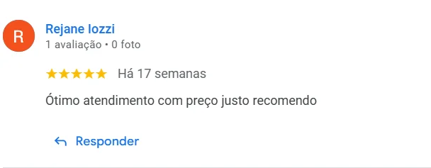 Avaliação de Rejane Iozzi no Google – 5 estrelas